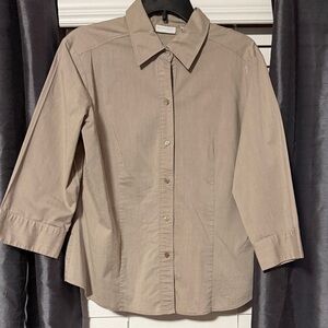 New York & Company - Flex Taupe Button down Shirt - 3/4 sleeve - size XL